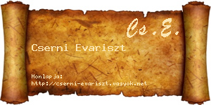 Cserni Evariszt névjegykártya